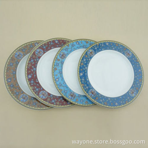 New 18-piece Porcelain Dinnerware Set, Embossed Design, Round Shape, 4 Colors